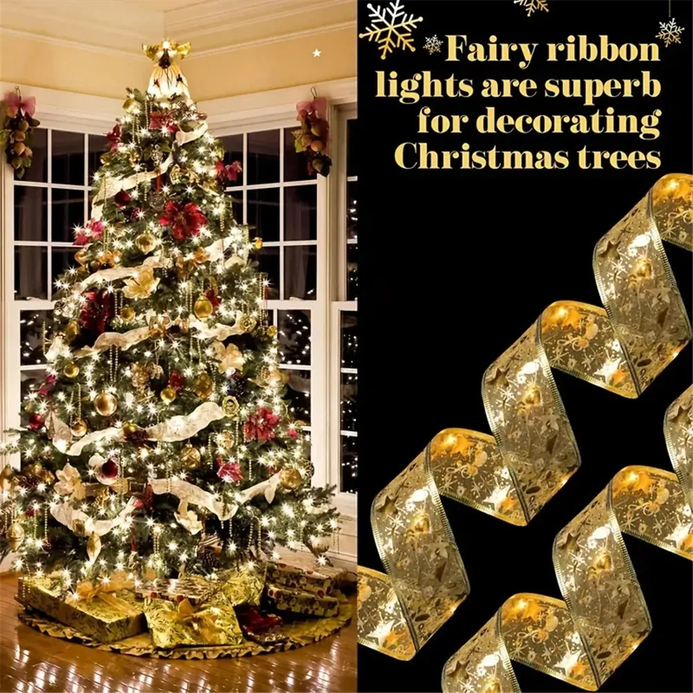 Battery Power Christmas Decoration LED Ribbon Fairy Lights Christmas Tree Ornaments for Home DIY Bows Navidad New Year 2026
Battery Power Christmas Decoration LED Ribbon Fairy Lights Christmas Tree Ornaments for Home DIY Bows Navidad New Year 2026
