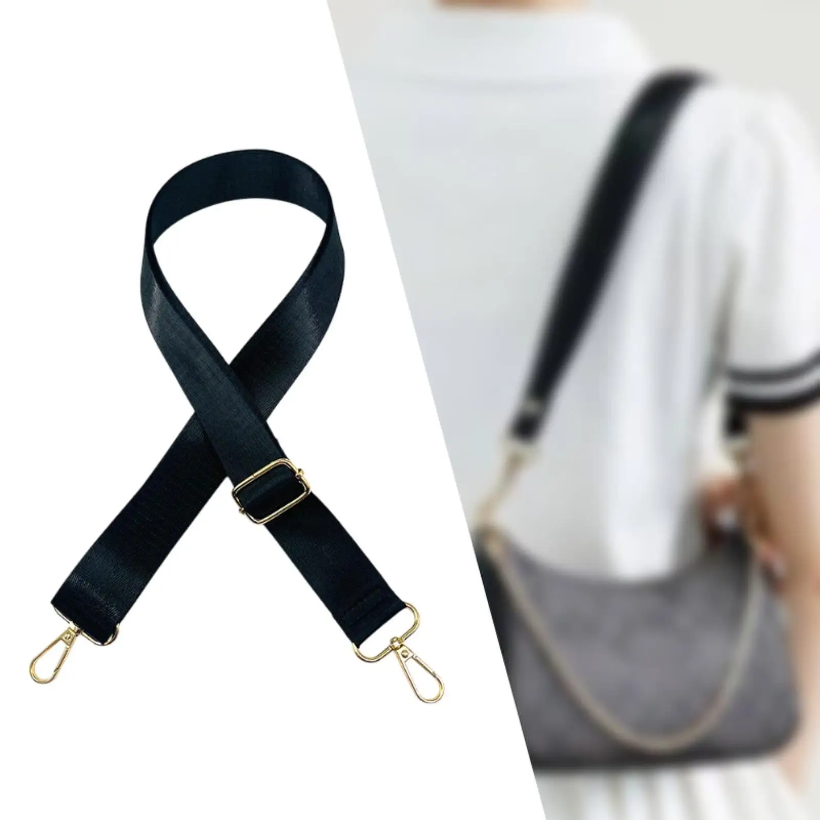 Нейлоновая сумка через плечо, удобный ремень «сделай сам», длина 70x135 см, черный 
Нейлоновая сумка через плечо, удобный ремень «сделай сам», длина 70x135 см, черный