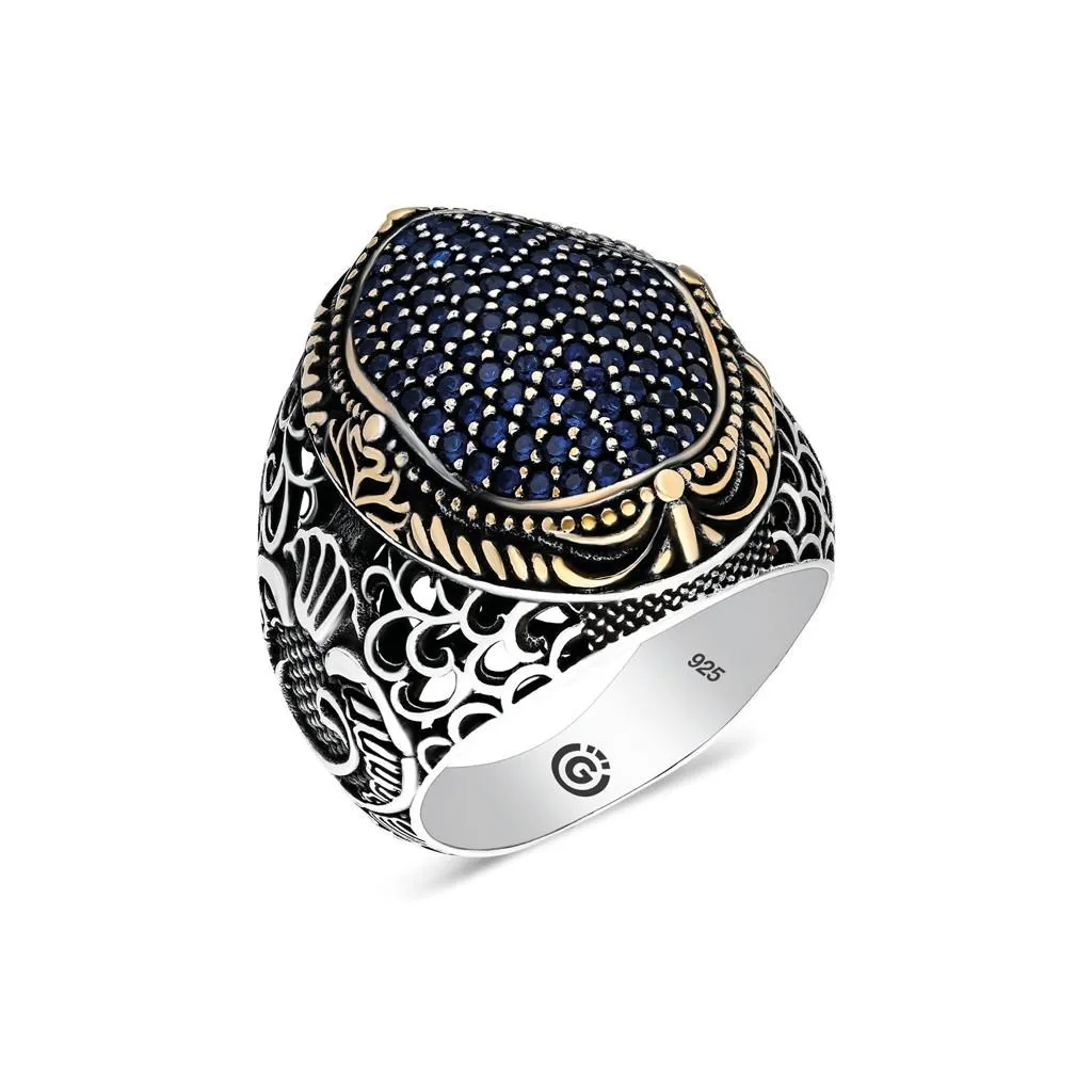 Men Navy Blue Stone Ring , Silver Handmade Ring , Embroidered Men's Ring , Blue Micro Stone Ring
Men Navy Blue Stone Ring , Silver Handmade Ring , Embroidered Men's Ring , Blue Micro Stone Ring