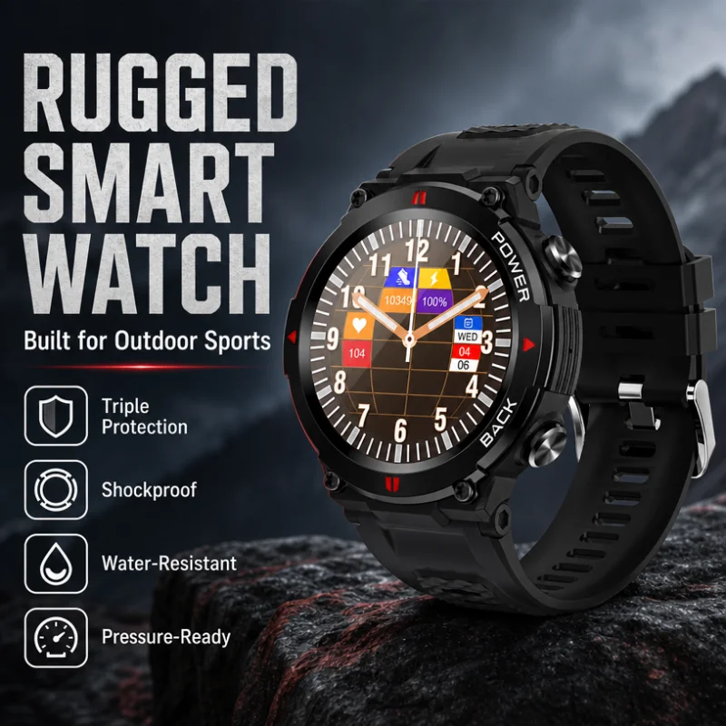 2026 Rugged Smart Watch Designed for Outdoor Sports With Triple Protection IP68 Waterproof Compass Motion Trajectory Smartwatch
2026 Rugged Smart Watch Designed for Outdoor Sports With Triple Protection IP68 Waterproof Compass Motion Trajectory Smartwatch
