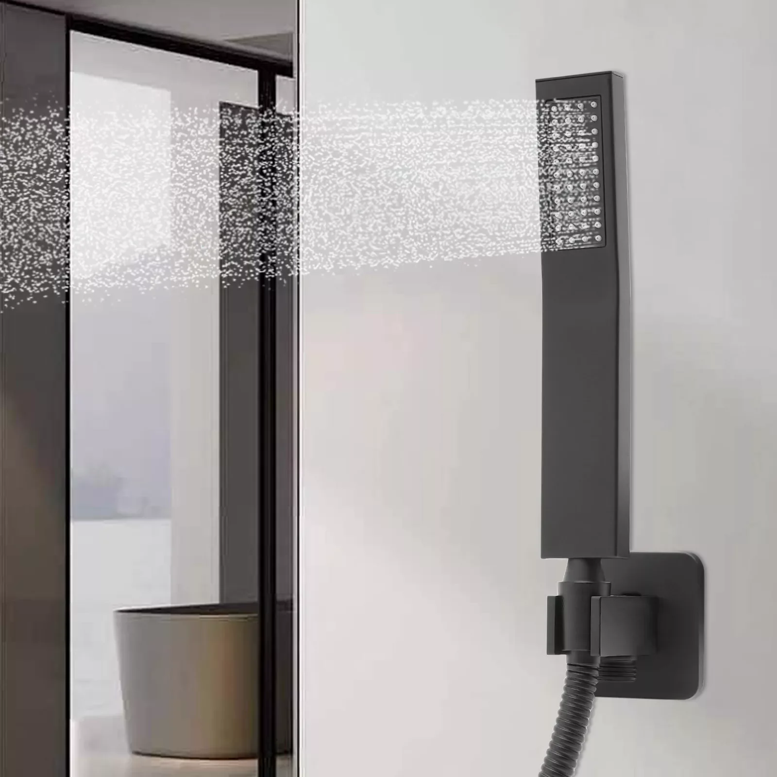 Brass High Pressure Hand Held Shower Square Head Matte Black for Bathroom Shower Bathroom Accessories
Brass High Pressure Hand Held Shower Square Head Matte Black for Bathroom Shower Bathroom Accessories