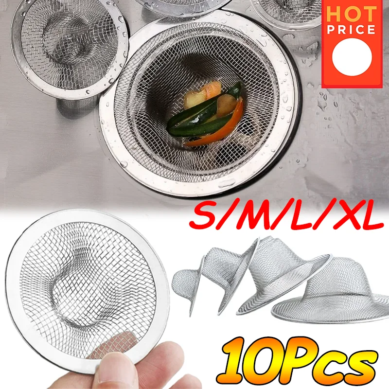 1/10Pcs Stainless Steel Sink Filter Kitchen Bathroom Drain Filter Net Screening Shower Hair Catchers Stoppers Sink Accessories
1/10Pcs Stainless Steel Sink Filter Kitchen Bathroom Drain Filter Net Screening Shower Hair Catchers Stoppers Sink Accessories