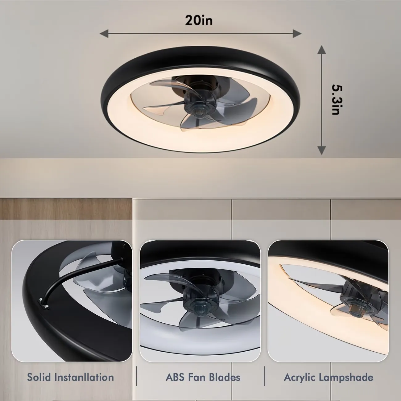 Dianling remote-controlled 20-inch embedded LED fan lamp, modern bedroom, living room and dining room lamp
Dianling remote-controlled 20-inch embedded LED fan lamp, modern bedroom, living room and dining room lamp