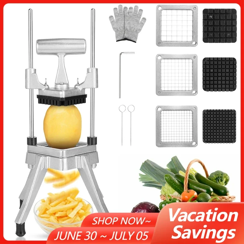 3/8,1/4,1/2 InchManual Fruit Vegetable Dicer Cutter Commercial Food Cutter Stainless Steel Slicer for Home Restaurant Kitchen
3/8,1/4,1/2 InchManual Fruit Vegetable Dicer Cutter Commercial Food Cutter Stainless Steel Slicer for Home Restaurant Kitchen