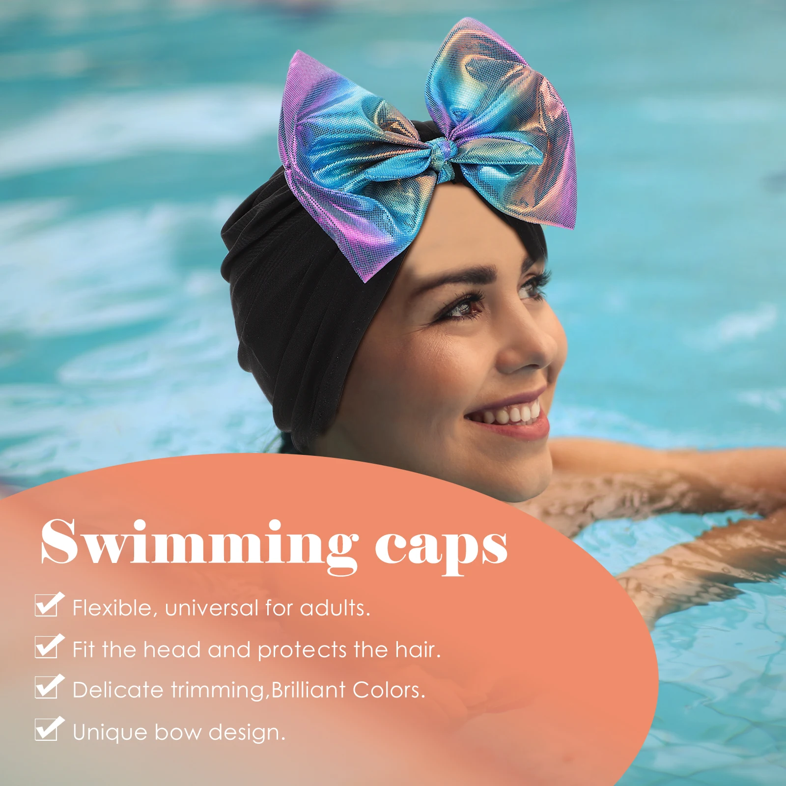Long-haired Swimming Cap Caps for Women Decorative Swimcap Water Proof Hats with Bows Nylon
Long-haired Swimming Cap Caps for Women Decorative Swimcap Water Proof Hats with Bows Nylon