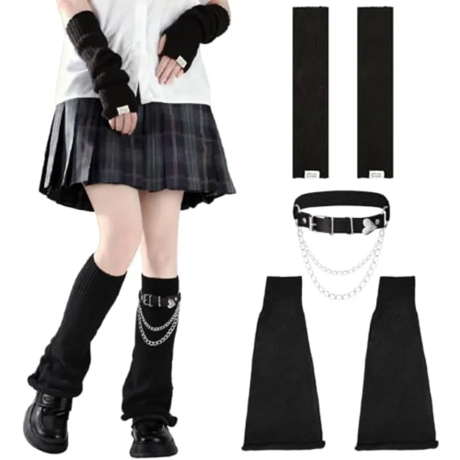 Leg and Arm Warmers Set for Girls with Leg Harness Belt Cute Legwarmers Socks Kawaii Lolita Winter Accessories
Leg and Arm Warmers Set for Girls with Leg Harness Belt Cute Legwarmers Socks Kawaii Lolita Winter Accessories