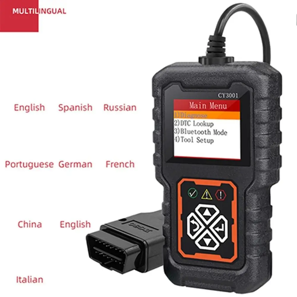 Устройство обнаружения неисправности CY3001 OBD2, Автомобильный сканер Elm327, быстрое обнаружение, высокоточный анализатор, декодер
Устройство обнаружения неисправности CY3001 OBD2, Автомобильный сканер Elm327, быстрое обнаружение, высокоточный анализатор, декодер