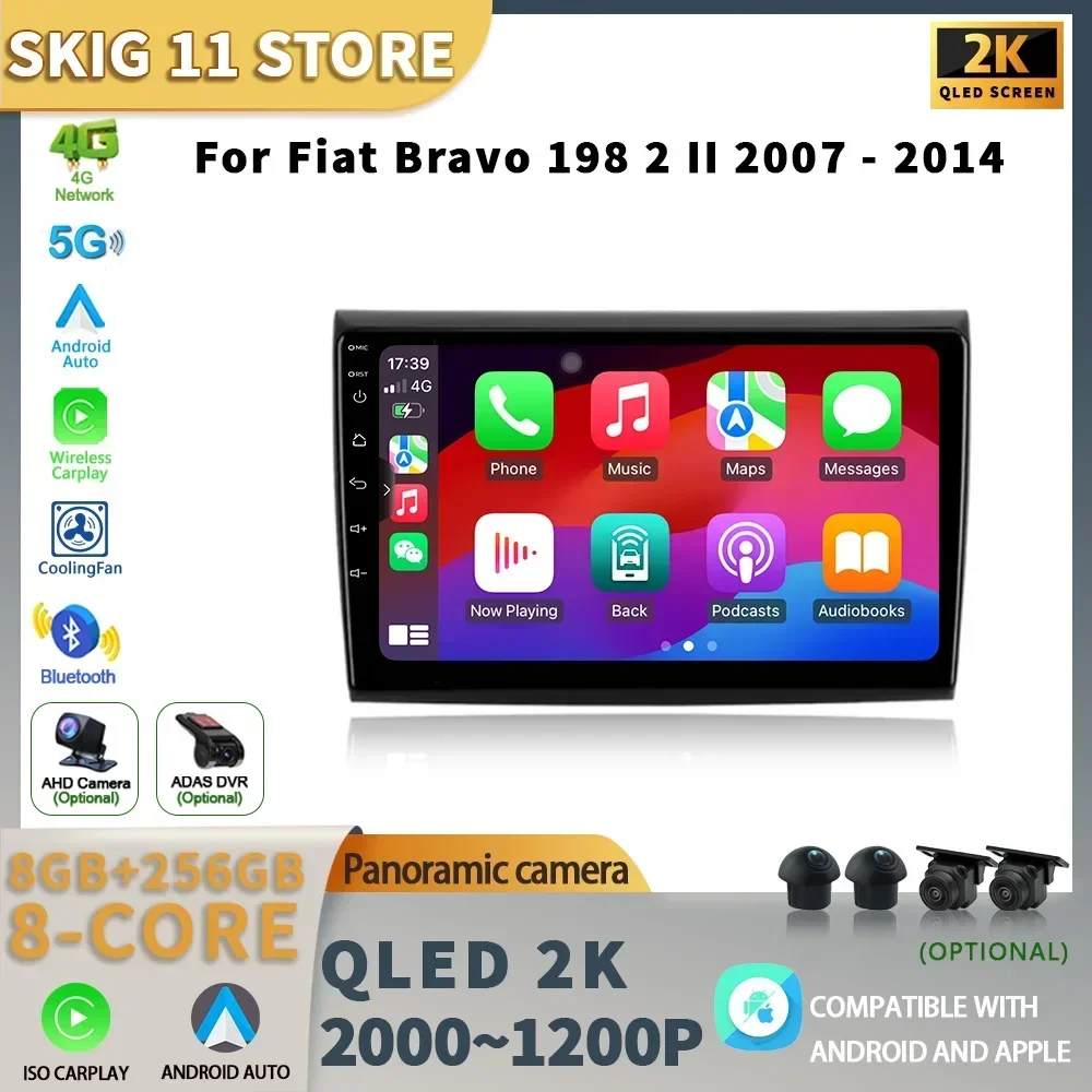 Автомобильный радиоприемник Carplay Android 13 для Fiat Bravo 198 2 II 2007-2014 Мультимедийный видеоплеер с сенсорным экраном Навигация GPS Авто стерео
Автомобильный радиоприемник Carplay Android 13 для Fiat Bravo 198 2 II 2007-2014 Мультимедийный видеоплеер с сенсорным экраном Навигация GPS Авто стерео