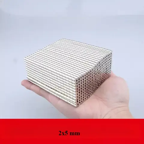 Aimants puissants 2x5 mm, disques aimantés permanents ronds de 2 mm x 5 mm, aimant néodyme fin 2x5 mm, aimant puissant 2*5 mm