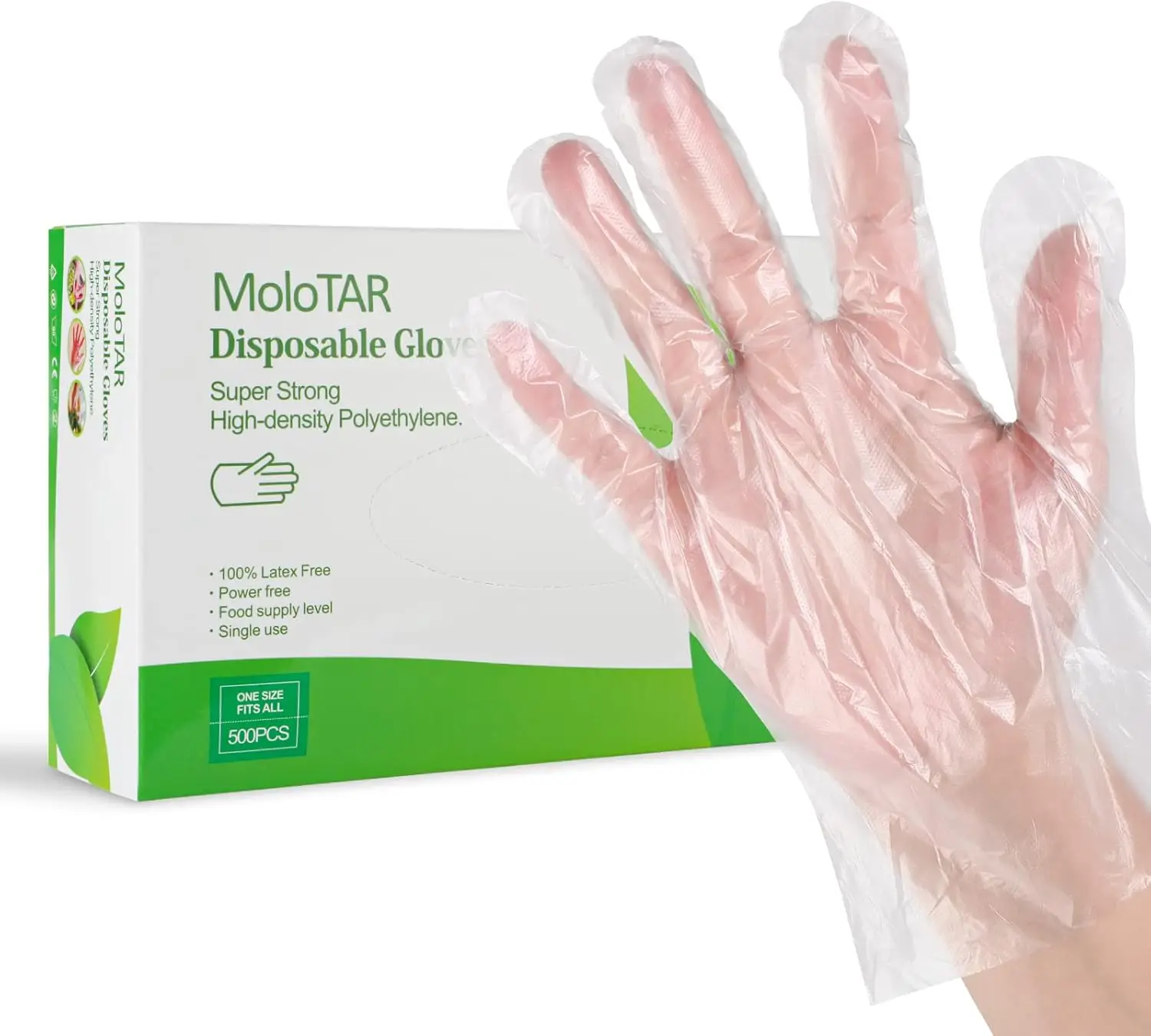500 Pieces Plastic Disposable Gloves for Cleaning, One Size Fits Most
500 Pieces Plastic Disposable Gloves for Cleaning, One Size Fits Most