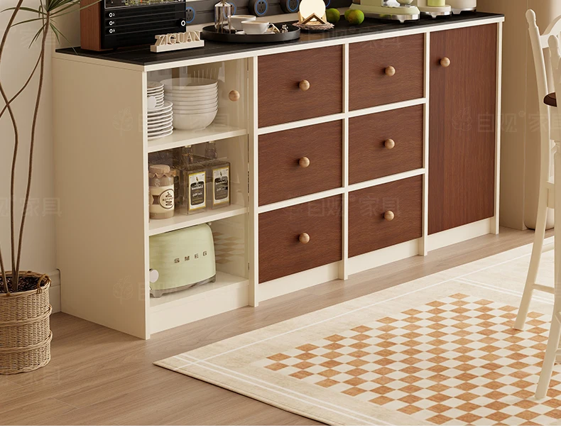 Retro storage multi-functional rock slab countertop tea cabinet contrasting color furniture
Retro storage multi-functional rock slab countertop tea cabinet contrasting color furniture