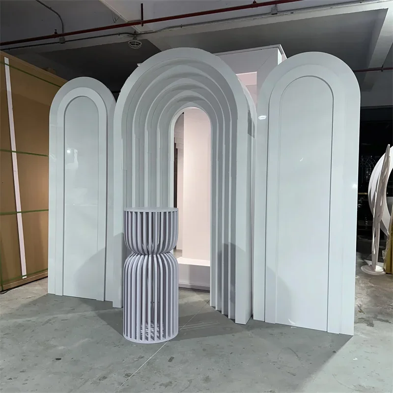 Customized arched background frame for wedding event supplies, used for stage decoration
Customized arched background frame for wedding event supplies, used for stage decoration