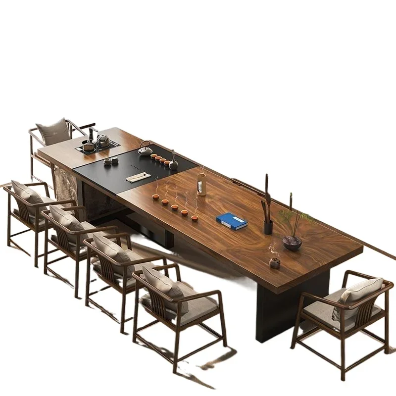 South American walnut tea table and chair combination all solid wood simple tea table living room home office high-end zen
South American walnut tea table and chair combination all solid wood simple tea table living room home office high-end zen