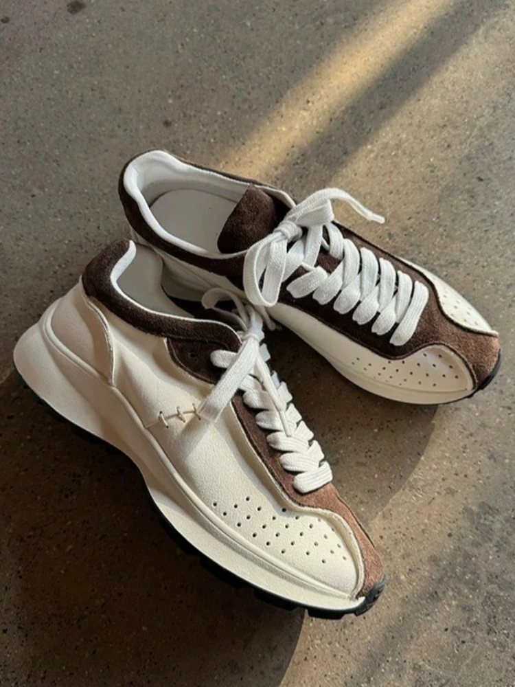 Handmade Comfortable Breathable Women Sneakers Genuine Leather Platform Lace-up White Shoes Height Increase Casual Footwear
Handmade Comfortable Breathable Women Sneakers Genuine Leather Platform Lace-up White Shoes Height Increase Casual Footwear