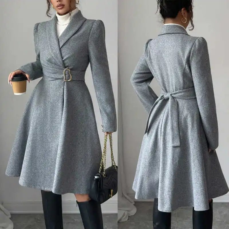 Elegant Women's Wool Blends Overcoat Long Sleeve With Belt Work Office Autumn and Winter Warm Special Occasion Customized
Elegant Women's Wool Blends Overcoat Long Sleeve With Belt Work Office Autumn and Winter Warm Special Occasion Customized