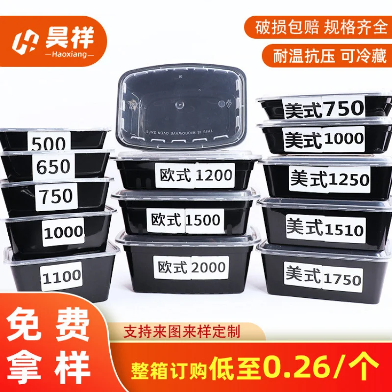 Custom Lunch Box Disposable Black Thickened Food Grade Plastic Fast Food Box with Lid Takeout Packing Box Commercial U
Custom Lunch Box Disposable Black Thickened Food Grade Plastic Fast Food Box with Lid Takeout Packing Box Commercial U