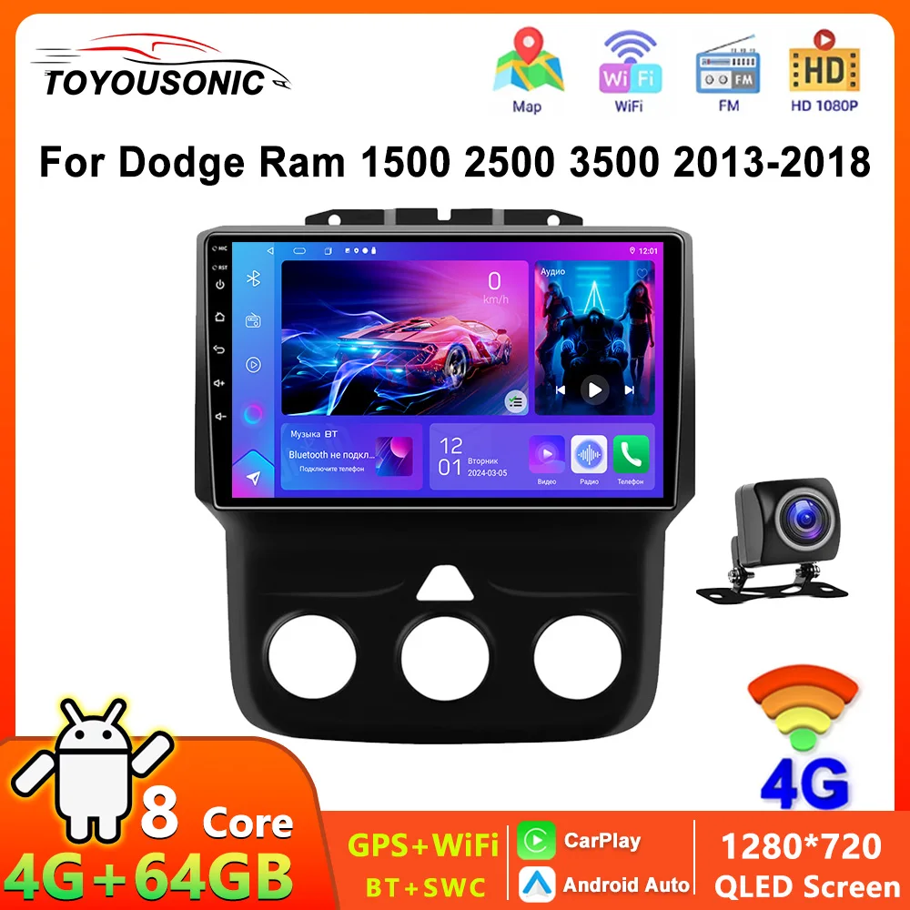 Автомагнитола TOYOUSONIC 9 дюймов Android 13 для Dodge Ram 1500 2500 3500 (2013-2018) 2 din Стерео GPS BT QLED Carplay сенсорный экран
Автомагнитола TOYOUSONIC 9 дюймов Android 13 для Dodge Ram 1500 2500 3500 (2013-2018) 2 din Стерео GPS BT QLED Carplay сенсорный экран