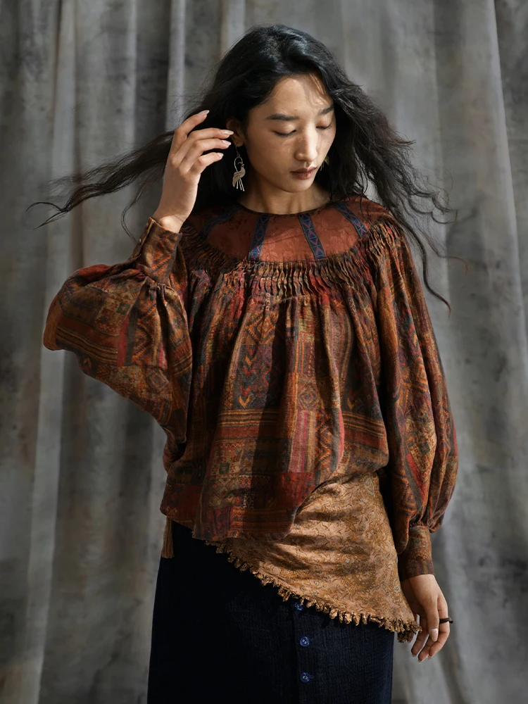 Новая женская льняная блузка WuXing S Spring в стиле ретро для путешествий, с длинным рукавом, круглым вырезом, принтом, свободного кроя, оригинальный дизайн
Новая женская льняная блузка WuXing S Spring в стиле ретро для путешествий, с длинным рукавом, круглым вырезом, принтом, свободного кроя, оригинальный дизайн