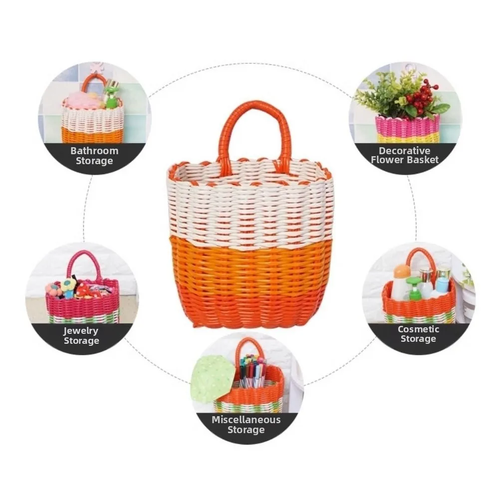 New Rattan Woven Handmade Wicker Shopping Basket Multicolors Hand-held Picnic Storage Basket PE Garden Imitating Flower Basket
New Rattan Woven Handmade Wicker Shopping Basket Multicolors Hand-held Picnic Storage Basket PE Garden Imitating Flower Basket