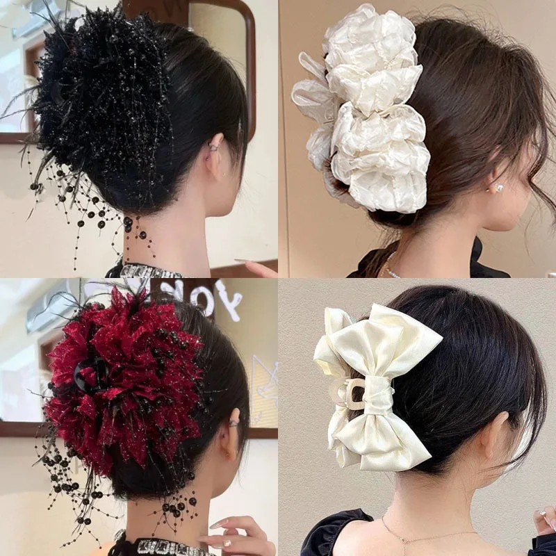 New Large Chiffon Bow Hair Claw Clip Elegant Large Size Fabric Ribbon Flower Hair Clip Jaw Clamps Accessories For Women Hairpins surprise gift
New Large Chiffon Bow Hair Claw Clip Elegant Large Size Fabric Ribbon Flower Hair Clip Jaw Clamps Accessories For Women Hairpins surprise gift