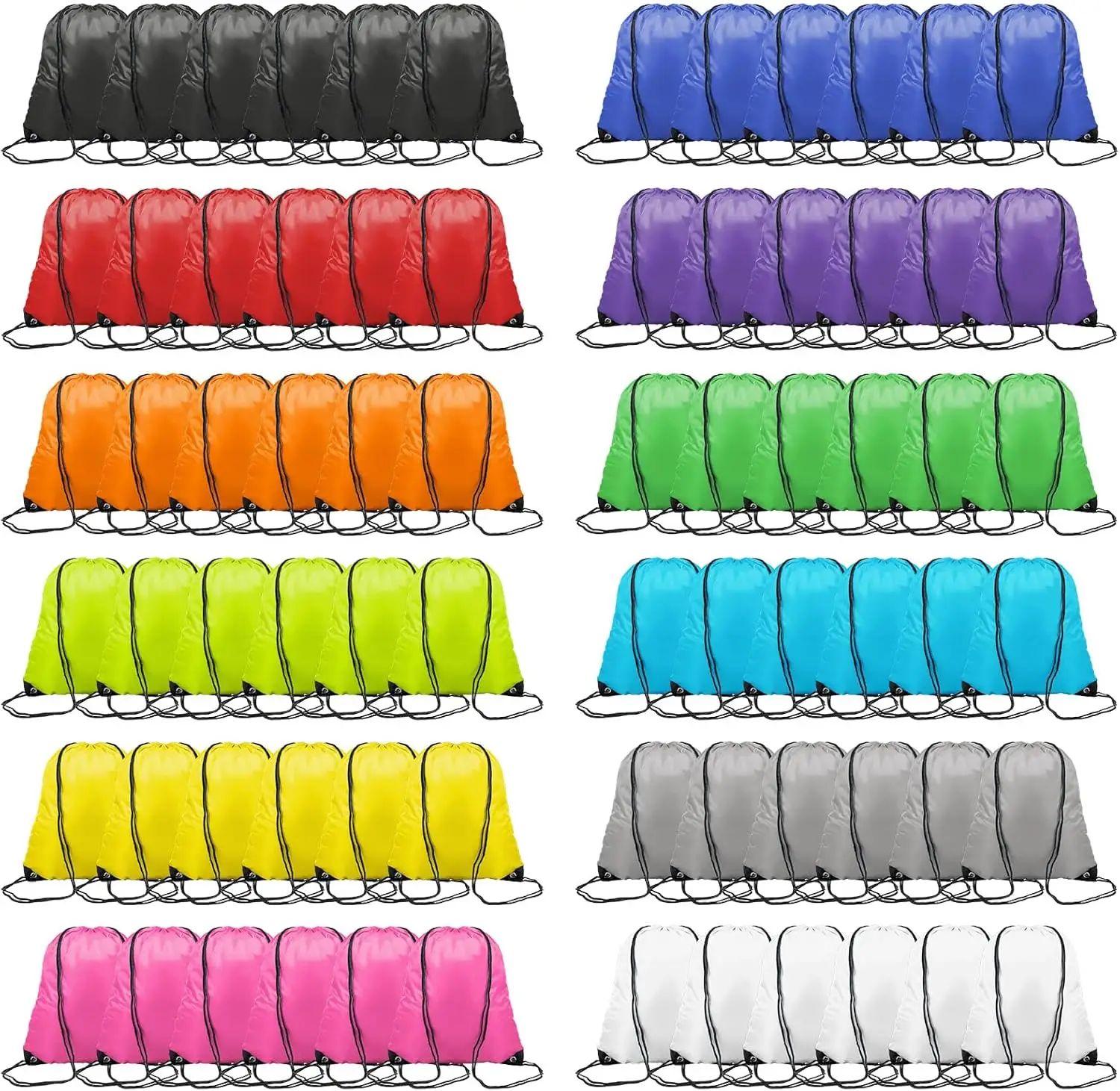 120 Pack Drawstring Bags Bulk, 12 Colors Gym Backpack for Women Men, Large Capacity String Sackpack for Sports Travel Storage
120 Pack Drawstring Bags Bulk, 12 Colors Gym Backpack for Women Men, Large Capacity String Sackpack for Sports Travel Storage