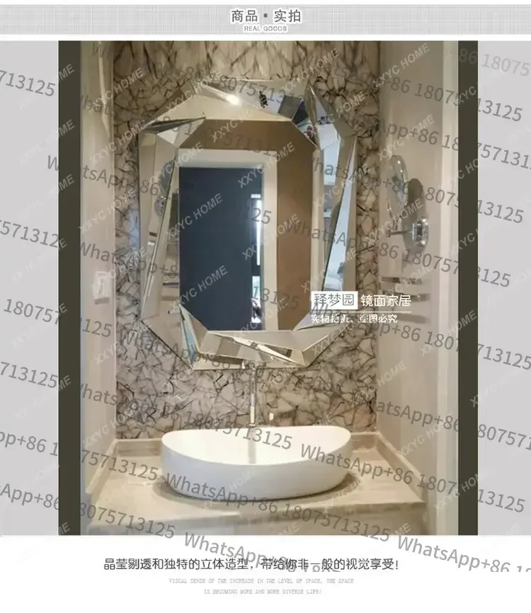 L Three-dimensional Hanging Mirror Decorative Entrance Bathroom Mirror Fashion Makeup Mirror Style
L Three-dimensional Hanging Mirror Decorative Entrance Bathroom Mirror Fashion Makeup Mirror Style