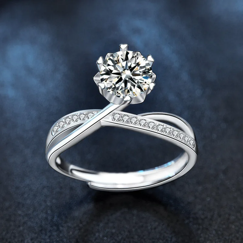 18K gold ring women's high-end versatile ring PT950 opening adjustable moissanite diamond ring jewelry D color
18K gold ring women's high-end versatile ring PT950 opening adjustable moissanite diamond ring jewelry D color