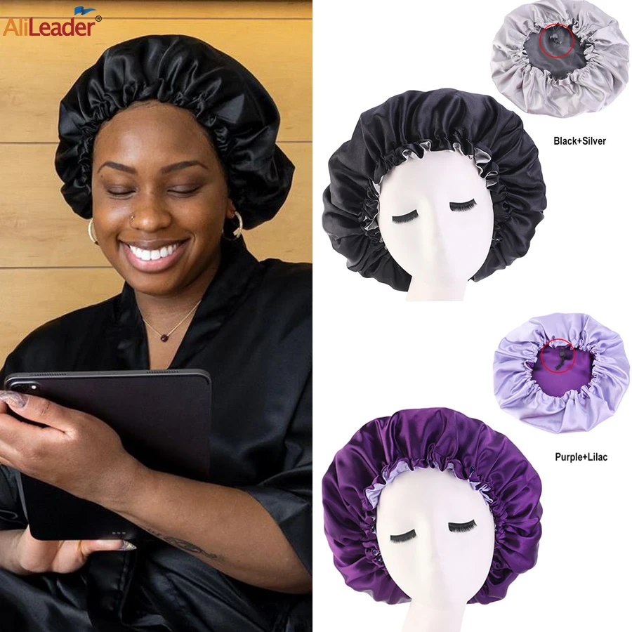 Satin Bonnet Hair Caps Double Layer Adjust Drawstring Sleep Night Cap Head Cover Hat For Curly Springy Hair Styling Accessories
Satin Bonnet Hair Caps Double Layer Adjust Drawstring Sleep Night Cap Head Cover Hat For Curly Springy Hair Styling Accessories