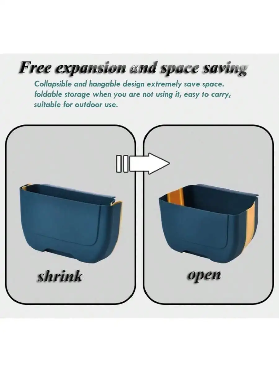 Hanging Folding Mini Trash Can For Kitchen Cabinet Door Collapsible Wall Mounted Waste Bin 3L
Hanging Folding Mini Trash Can For Kitchen Cabinet Door Collapsible Wall Mounted Waste Bin 3L