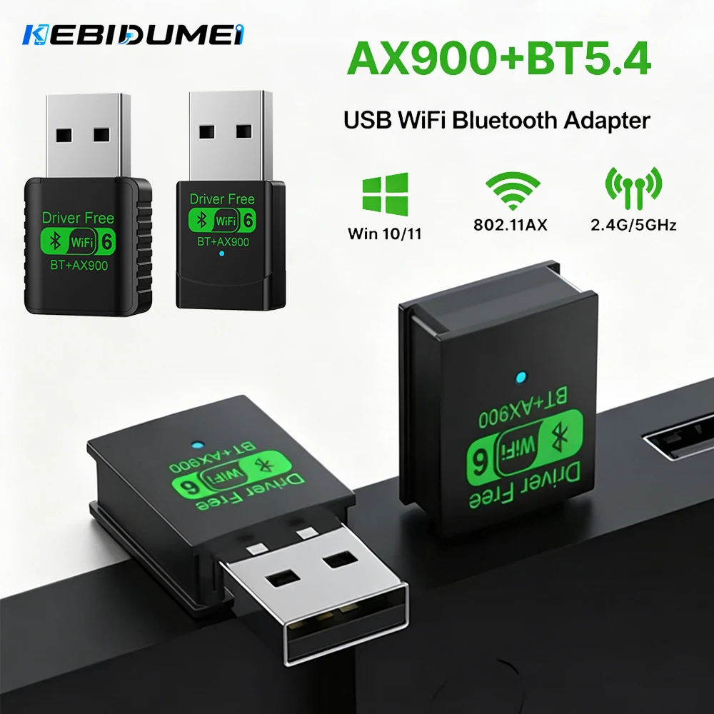 KEBIDUMEI BT 5.4 Receiver Dongle AX900 Wifi 6 Mini USB Dongle Network Card For PC Laptop Win 10/11 PC Dual Band 2.4G/5Ghz
KEBIDUMEI BT 5.4 Receiver Dongle AX900 Wifi 6 Mini USB Dongle Network Card For PC Laptop Win 10/11 PC Dual Band 2.4G/5Ghz