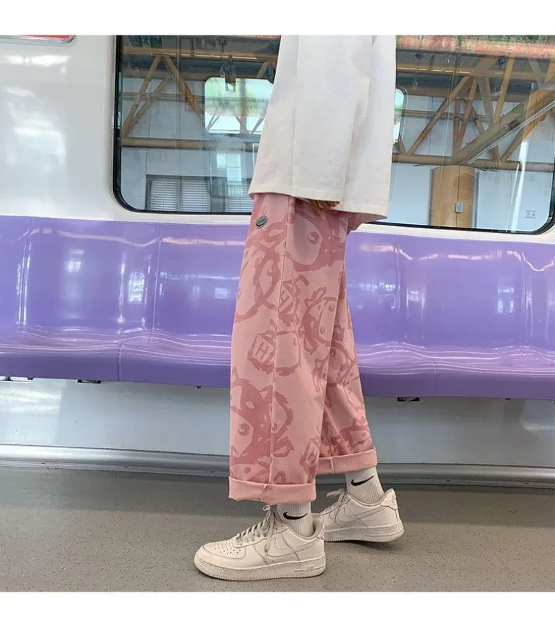 Spring Summmer Men Wide Leg Pants Cartoon Print Male Long Trousers Bottoms Graffiti Casual Pants for School
Spring Summmer Men Wide Leg Pants Cartoon Print Male Long Trousers Bottoms Graffiti Casual Pants for School