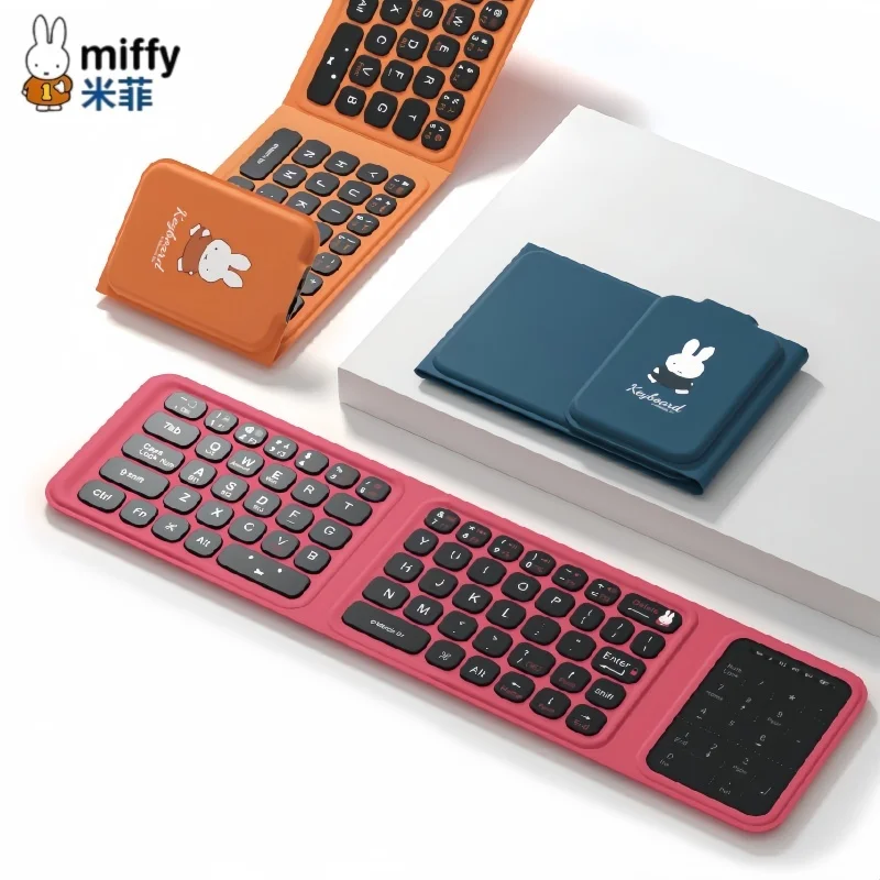 Miffy Tri Fold Wireless Bluetooth Keyboard Ultra Slim Quiet Mini Portable 3 Devices For Ios Android Windows Phone Ipad Tablet