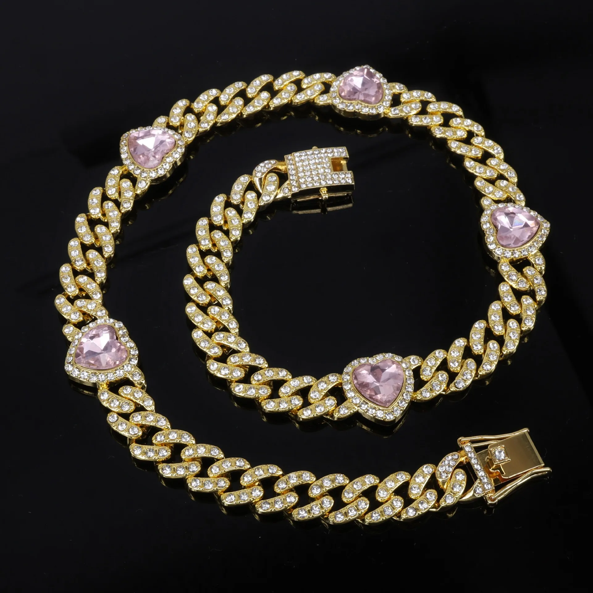 ZAKOL 12MM Bling Iced Out Chain Crystal Heart Choker Necklace Bracelet for Women Hip Hop Trendy Exaggerated Jewelry
ZAKOL 12MM Bling Iced Out Chain Crystal Heart Choker Necklace Bracelet for Women Hip Hop Trendy Exaggerated Jewelry