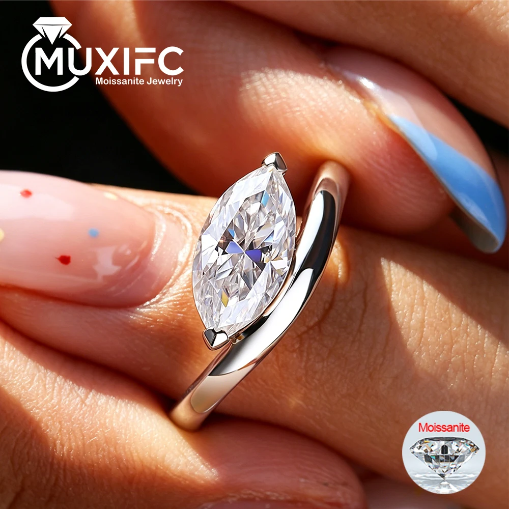 MUXIFC 2CT Marquise Moissanite Ring Set S925 Silver 18K Gold Plated for Women Solitaire Wedding Band Gift Fine Jewelry with GRA
MUXIFC 2CT Marquise Moissanite Ring Set S925 Silver 18K Gold Plated for Women Solitaire Wedding Band Gift Fine Jewelry with GRA