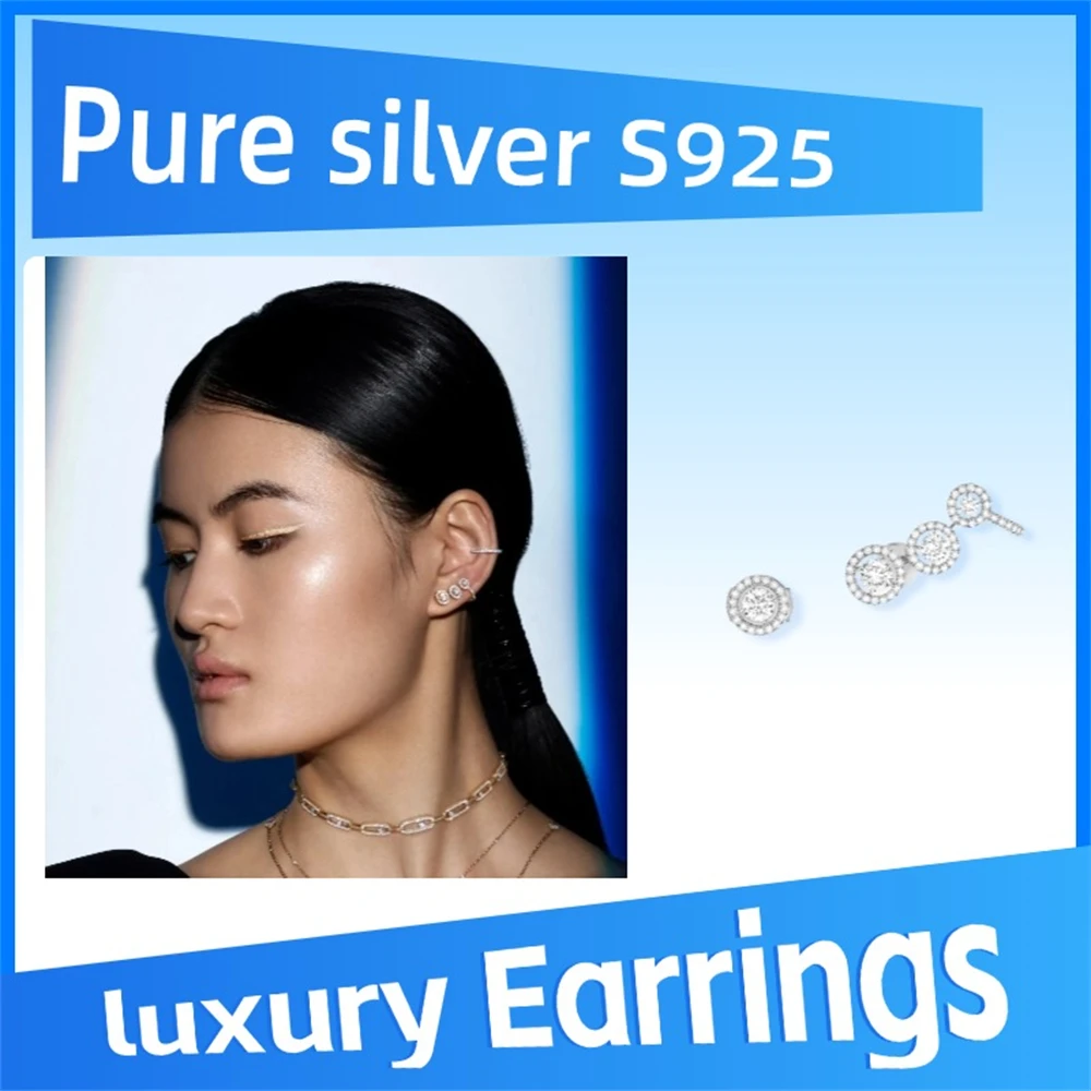 Pure 925 Sterling Silver Personalized design earrings High quality luxury exquisite fashion women's jewelry
Pure 925 Sterling Silver Personalized design earrings High quality luxury exquisite fashion women's jewelry