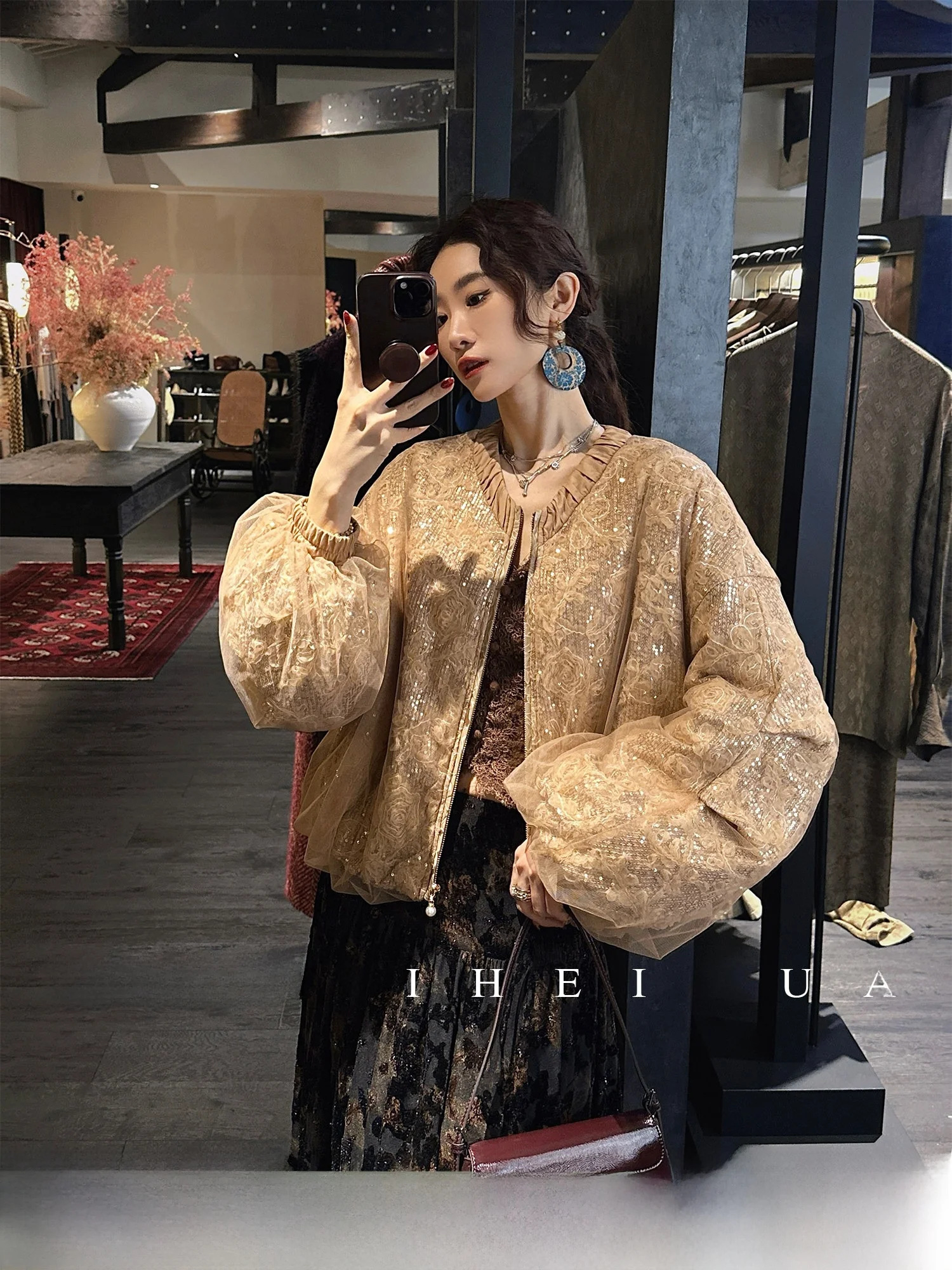 Sanji Black Flower New Chinese Style Beaded Cover up Cotton Jacket Women's Winter Super Beautiful National Style Top
Sanji Black Flower New Chinese Style Beaded Cover up Cotton Jacket Women's Winter Super Beautiful National Style Top
