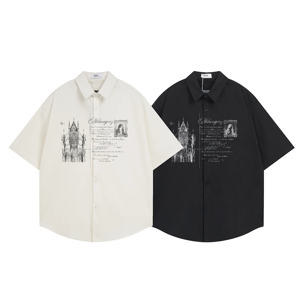 Gothic Short Sleeve Retro Printed Shirt Punk Shirts For Man Y2k Oversized Summer Cotton Designer Tops Korean Popular Clothes Men
Gothic Short Sleeve Retro Printed Shirt Punk Shirts For Man Y2k Oversized Summer Cotton Designer Tops Korean Popular Clothes Men
