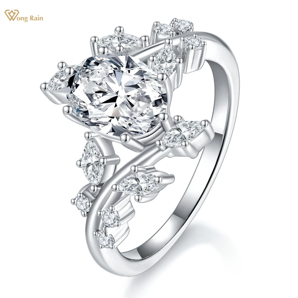 Wong Rain Romantic 925 Sterling Silver 3EX VVS1 D Color Oval Cut 2CT Real Moissanite Diamonds Gems Engagement Rings Fine Jewelry
Wong Rain Romantic 925 Sterling Silver 3EX VVS1 D Color Oval Cut 2CT Real Moissanite Diamonds Gems Engagement Rings Fine Jewelry