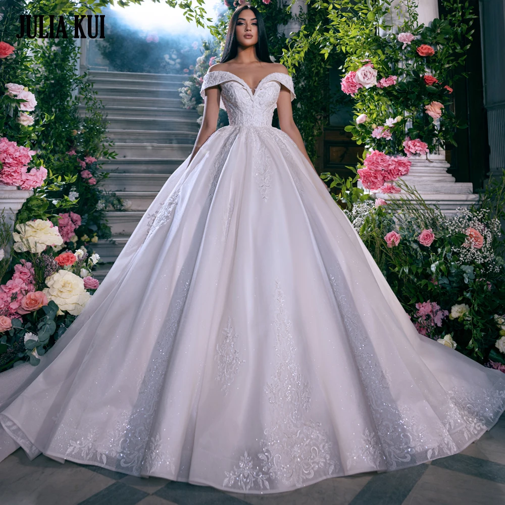 Julia Kui Elegant Organza Sweetheart Ball Gown Wedding Dress Beading Embroidery Appliques Off The Shoulder Bridal Shirts
Julia Kui Elegant Organza Sweetheart Ball Gown Wedding Dress Beading Embroidery Appliques Off The Shoulder Bridal Shirts