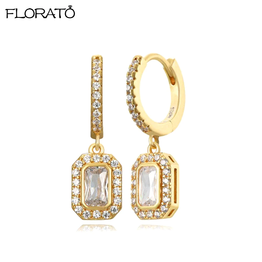 925 Sterling Silver Needle Geometric Square Hoop Earrings Sparkling Cubic Zirconia Crystal Earrings Jewelry For Women серьги
925 Sterling Silver Needle Geometric Square Hoop Earrings Sparkling Cubic Zirconia Crystal Earrings Jewelry For Women серьги
