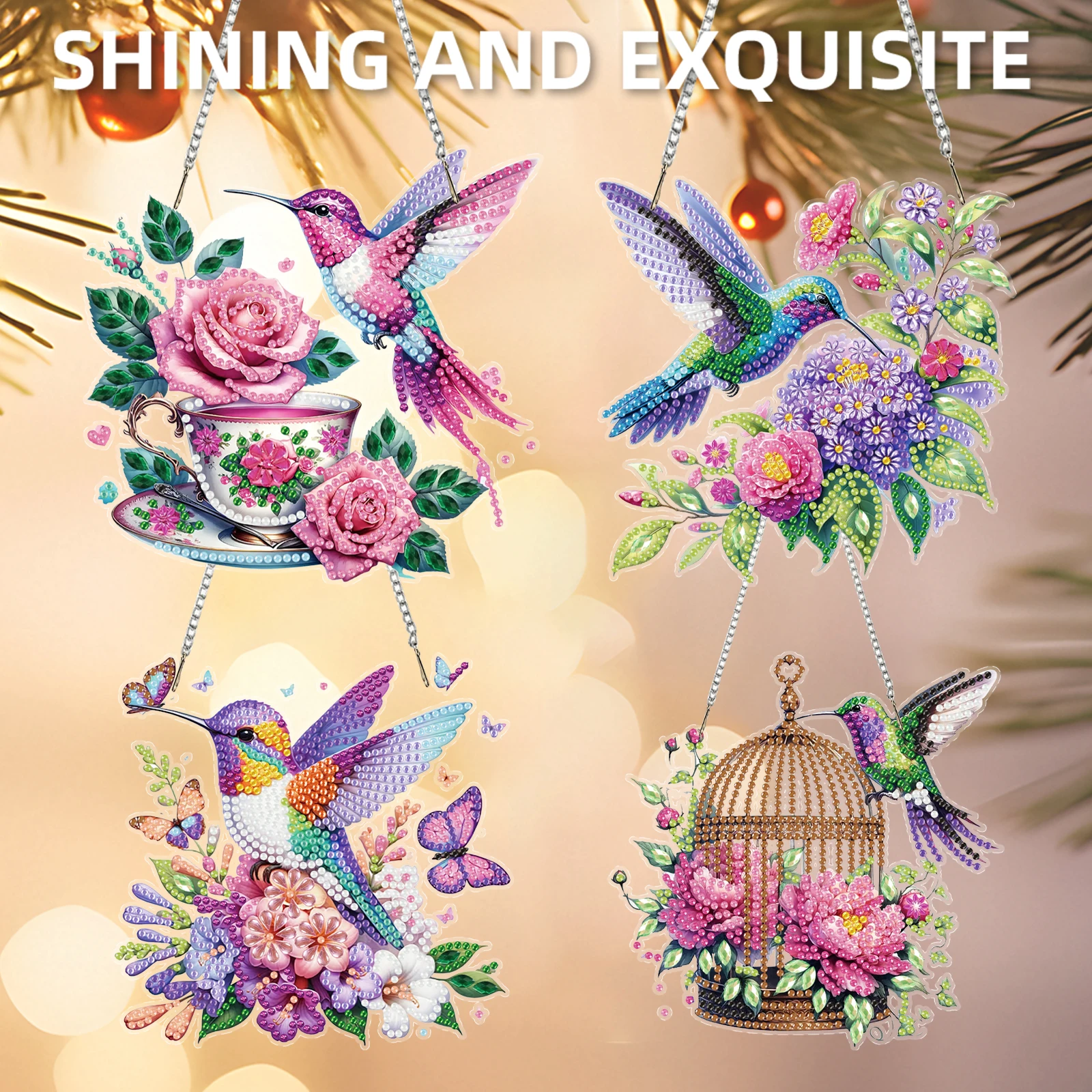 4Pcs Flower 2D Flat DIY Diamond Painting Kits Acrylic Crystal Rhinestone Art Pendants for Living Room Home Office Decoration
4Pcs Flower 2D Flat DIY Diamond Painting Kits Acrylic Crystal Rhinestone Art Pendants for Living Room Home Office Decoration