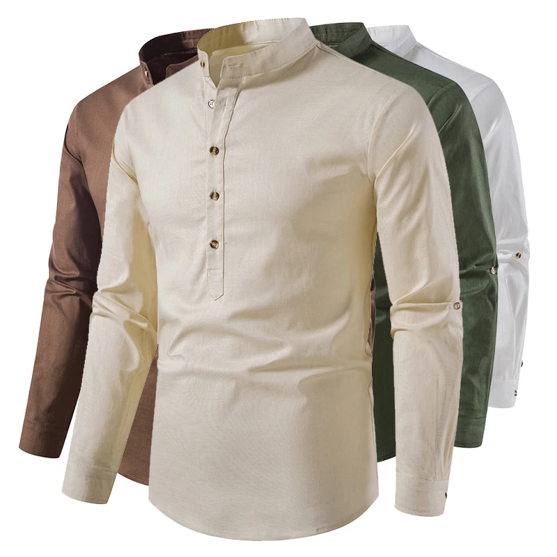 New Men's Linen Long Sleeve Shirts Cotton Beach Yoga Loose Slim Fit Shirts solid color casual shirt European size
New Men's Linen Long Sleeve Shirts Cotton Beach Yoga Loose Slim Fit Shirts solid color casual shirt European size
