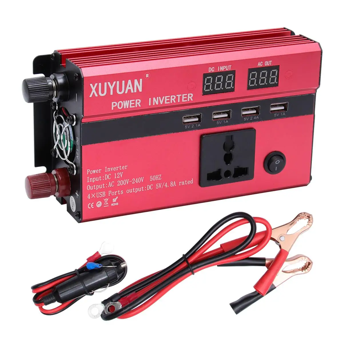 Power Inverter for Car Lightweight Dual Voltage Converter USB Ports Overheat Protection Metal Housing Cooling Fan Laptop Tablet
Power Inverter for Car Lightweight Dual Voltage Converter USB Ports Overheat Protection Metal Housing Cooling Fan Laptop Tablet