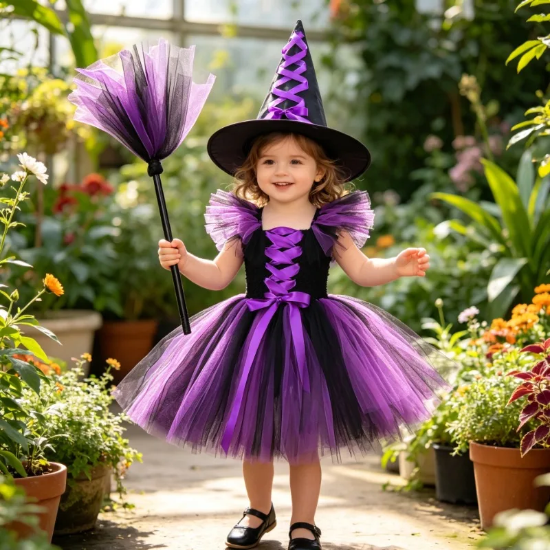 Black Purple Mesh Fluffy Dress for Holiday Role-playing, Paired with Hats and Props, Brooms, Halloween and Christmas Outfits
Black Purple Mesh Fluffy Dress for Holiday Role-playing, Paired with Hats and Props, Brooms, Halloween and Christmas Outfits