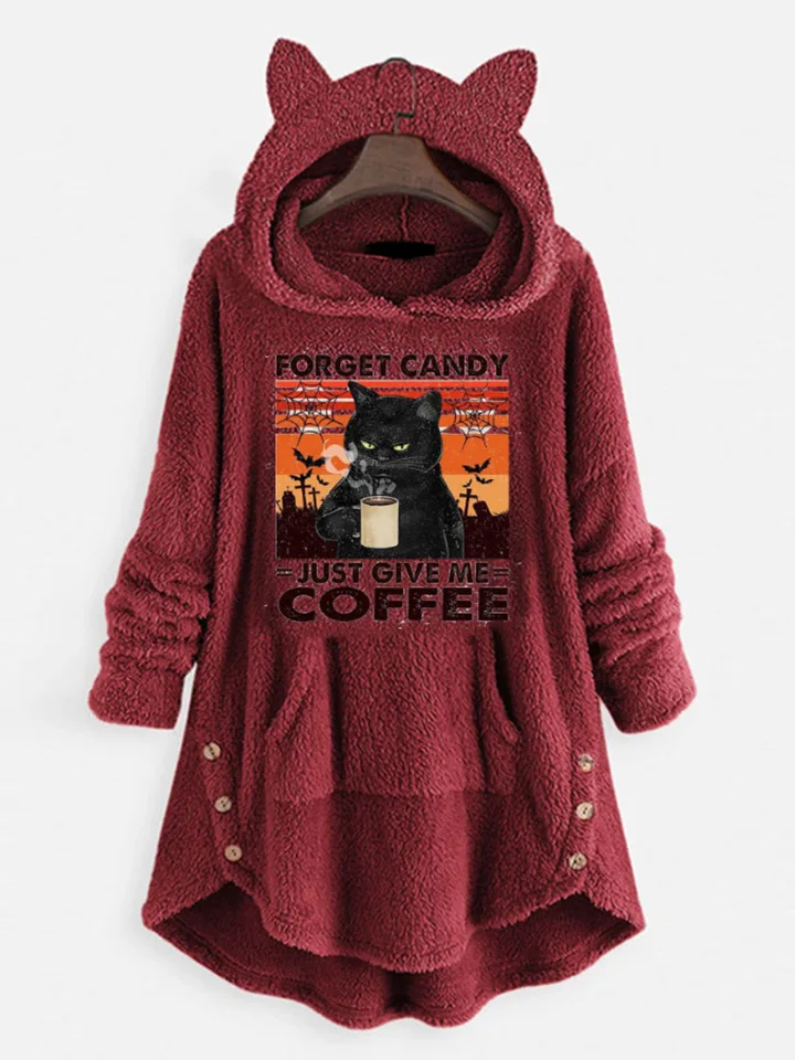 Autumn Winter Plush Letter Cartoon Print Cat Ears Long-Sleeved Pullover Hooded Loose Casual Street Sweatshirt Women's Warm Top
Autumn Winter Plush Letter Cartoon Print Cat Ears Long-Sleeved Pullover Hooded Loose Casual Street Sweatshirt Women's Warm Top