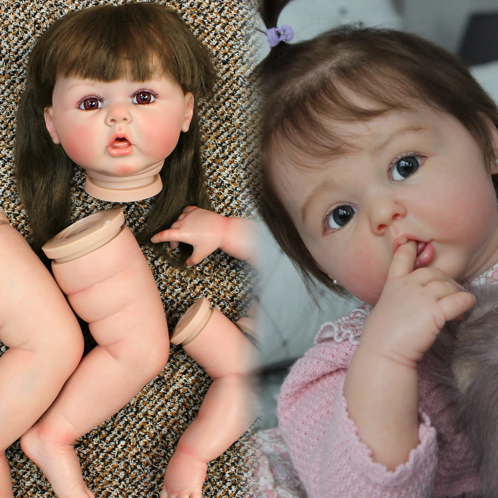 60CM Erin Bebe Reborn Doll Kits Painted Soft Vinyl Doll Parts With Rooted Hair Newborn Baby Doll Kits For Family's Gifts
60CM Erin Bebe Reborn Doll Kits Painted Soft Vinyl Doll Parts With Rooted Hair Newborn Baby Doll Kits For Family's Gifts