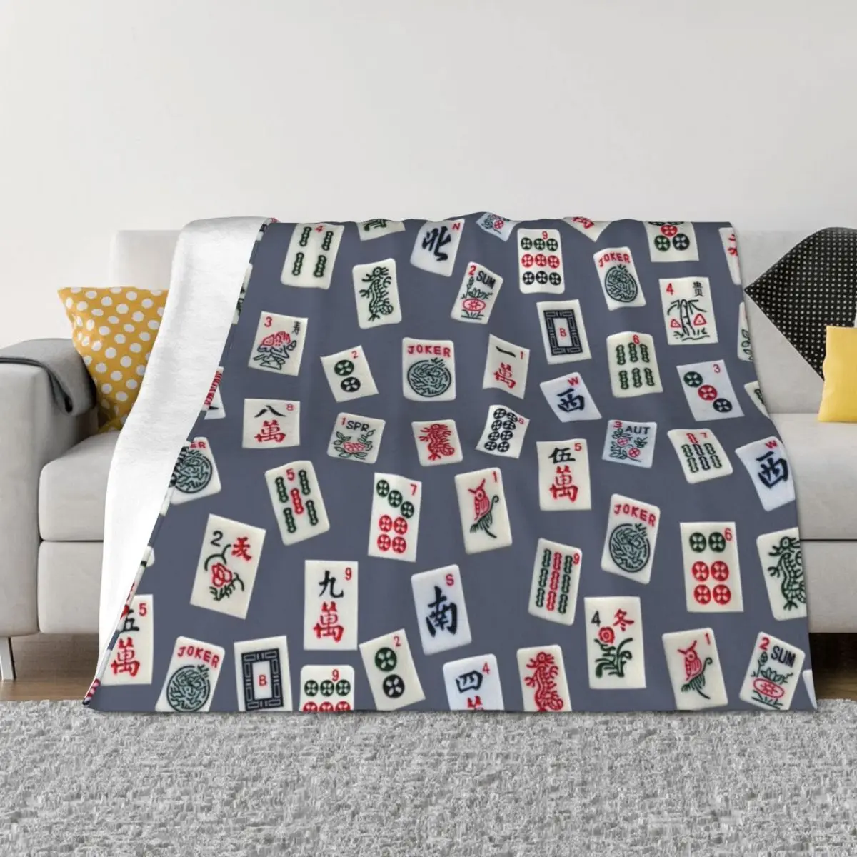 Mahjongg game tiles design on blue color Throw Blanket manga Comforter For Baby Personalized Gift Blankets
Mahjongg game tiles design on blue color Throw Blanket manga Comforter For Baby Personalized Gift Blankets