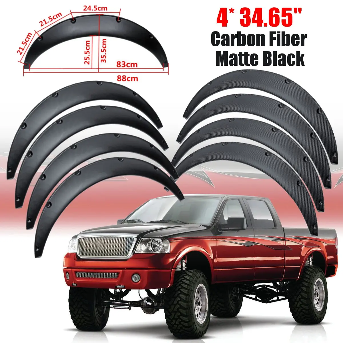4Pcs Universal Flexible Car Body FOR Fender Flares Extension Wide Wheel Arches Car Mudguards For SUVs Car 88cm/34.65"
4Pcs Universal Flexible Car Body FOR Fender Flares Extension Wide Wheel Arches Car Mudguards For SUVs Car 88cm/34.65"