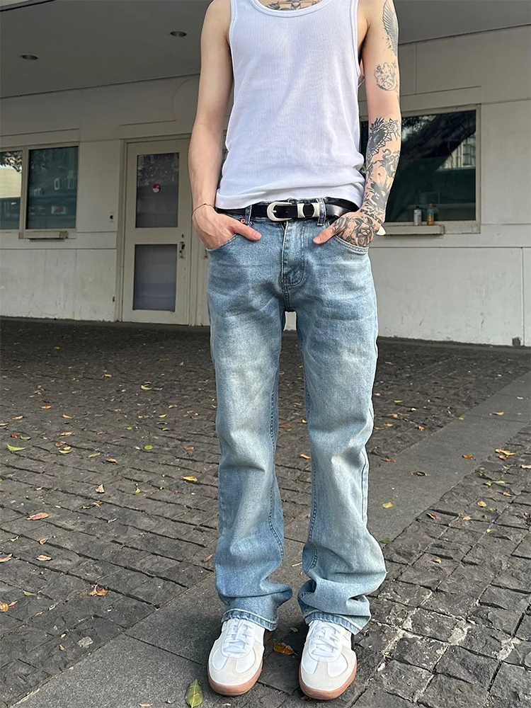 Retro Light Blue Cleanfit Men's Jeans 517 Version American Vibe Slim Fit Long Pants Washed Denim Youth Trend Wear Resistant
Retro Light Blue Cleanfit Men's Jeans 517 Version American Vibe Slim Fit Long Pants Washed Denim Youth Trend Wear Resistant