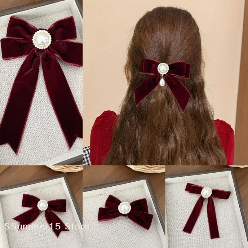 【R】Retro Imitation Pearl Velvet Bow Hair Clip For Women's Back Of The Head Temperament Hairpin Banquets Party Hair Accessory
【R】Retro Imitation Pearl Velvet Bow Hair Clip For Women's Back Of The Head Temperament Hairpin Banquets Party Hair Accessory